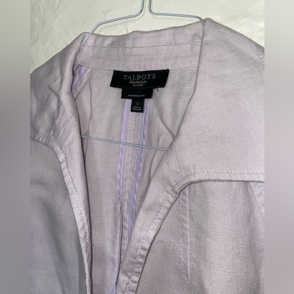 Talbots Petites Lavender Linen Jacket - Picture 2 of 5